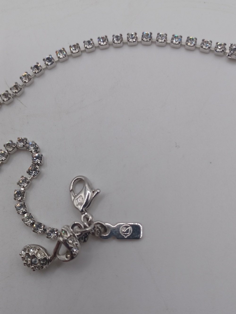 Swarovski Crystal Tennis Bracelet with a Music Note Charm 6.5 Inches - Picture 3 of 5